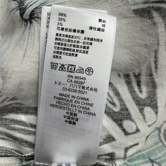 Tommy Bahama Camp Shirt Mens 4XLB Konkan Jungle Hawaiian Silk Cotton Blend - Picture 14 of 14